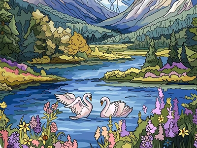 【国际服】快乐涂色 happy color 数字填色涂色书，成人减压游戏【休闲益智】